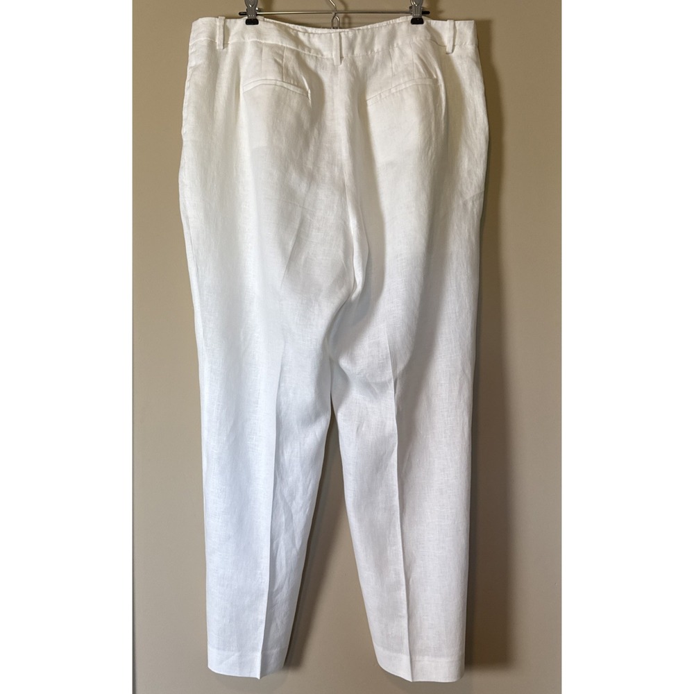 Talbots 100% Linen Southampton Pants Women's 16 White Partially Lined Coastal - Picture 2 of 10
